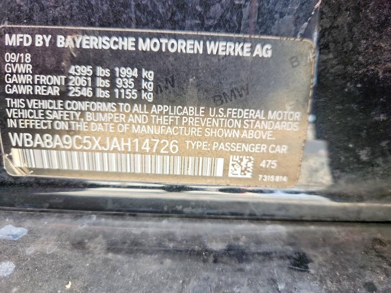 55709796 :رقم المزاد ، WBA8A9C5XJAH14726 vin ، 2018 Bmw 320 مزاد بيع