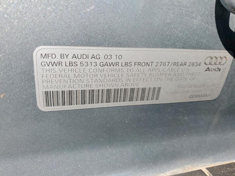 57024126 :رقم المزاد ، WAUKGAFB7AN071717 vin ، 2010 Audi A6 مزاد بيع