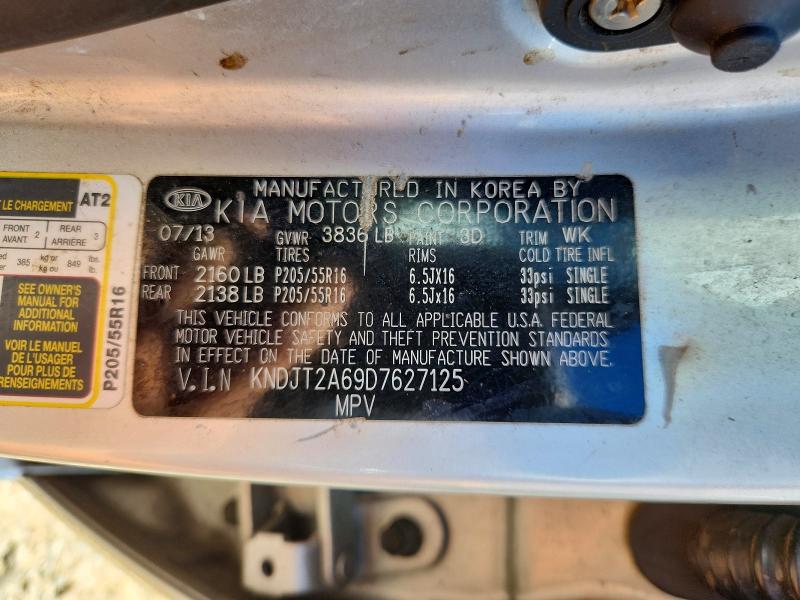 2013 Kia Soul მანქანა იყიდება აუქციონზე, vin: KNDJT2A69D7627125, აუქციონის ნომერი: 55061306