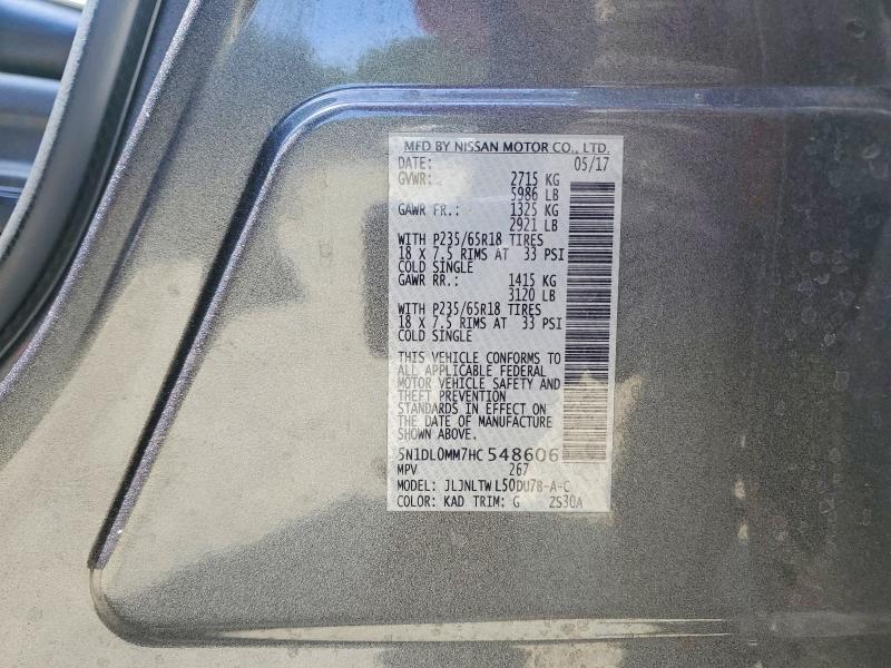 Продаж на аукціоні авто 2017 Infiniti Qx60, vin: 5N1DL0MM7HC548606, номер лоту: 55924946