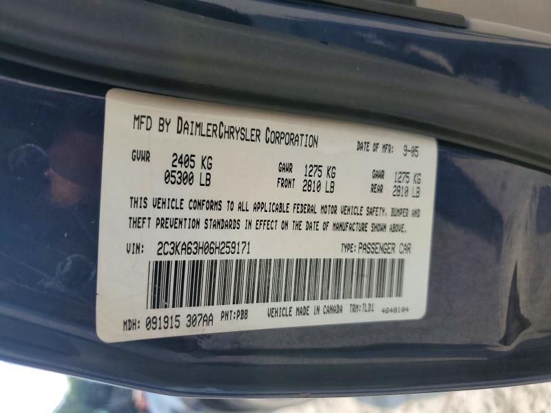 Продаж на аукціоні авто 2006 Chrysler 300, vin: 2C3KA63H06H259171, номер лоту: 56994686