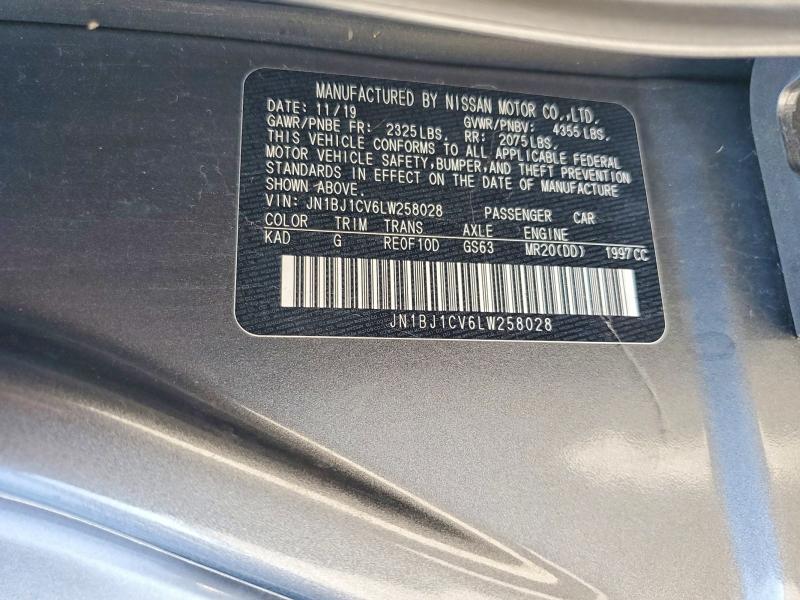 56513946 :رقم المزاد ، JN1BJ1CV6LW258028 vin ، 2020 Nissan Rogue Sport مزاد بيع