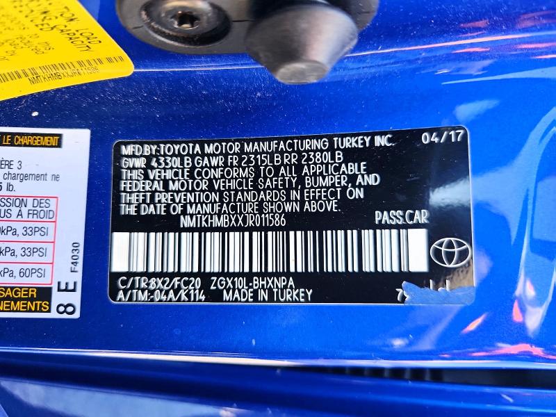 2018 Toyota C-hr მანქანა იყიდება აუქციონზე, vin: NMTKHMBXXJR011586, აუქციონის ნომერი: 57745206