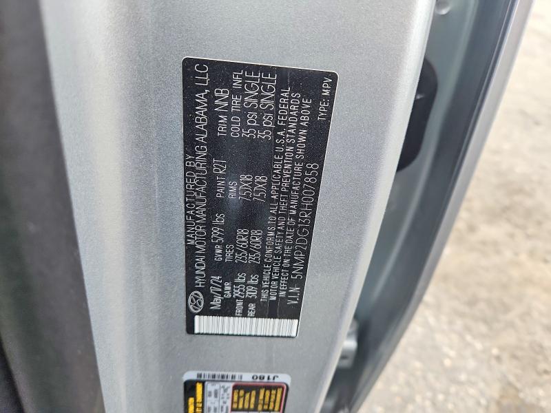 2024 Hyundai Santa Fe მანქანა იყიდება აუქციონზე, vin: 5NMP2DG13RH007858, აუქციონის ნომერი: 55159546