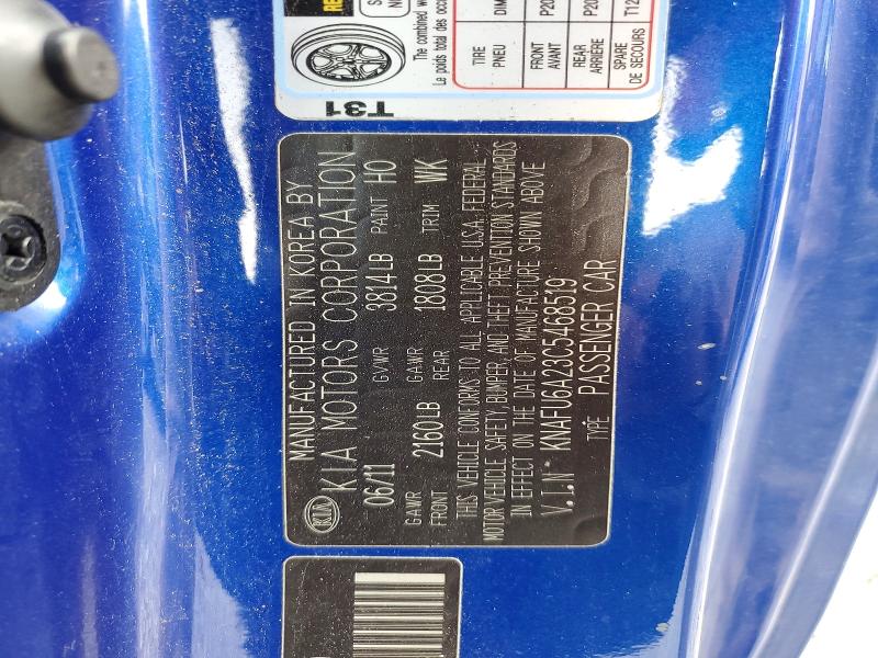 Продажа на аукционе авто 2012 Kia Forte, vin: KNAFU6A23C5468519, номер лота: 56614206
