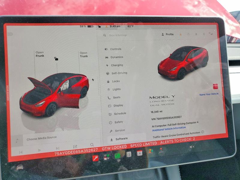 Продажа на аукционе авто 2025 Tesla Model Y, vin: 7SAYGDEE6SA352627, номер лота: 56502946
