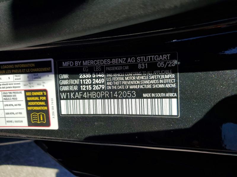 Продажа на аукционе авто 2023 Mercedes-benz C, vin: W1KAF4HB0PR142053, номер лота: 56401386