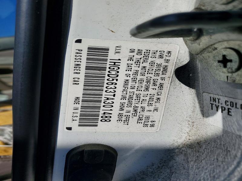 Продажа на аукционе авто 1996 Honda Accord, vin: 1HGCD5633TA301488, номер лота: 58513626