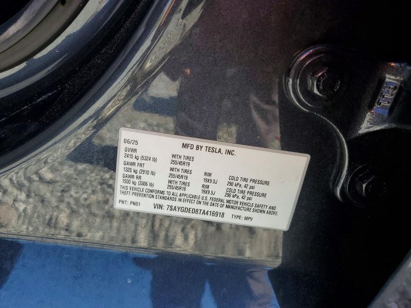 Продажа на аукционе авто 2026 Tesla Model Y, vin: 7SAYGDED8TA416918, номер лота: 58253856