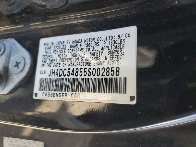 55434436 :رقم المزاد ، JH4DC54855S002858 vin ، 2005 Acura Rsx مزاد بيع