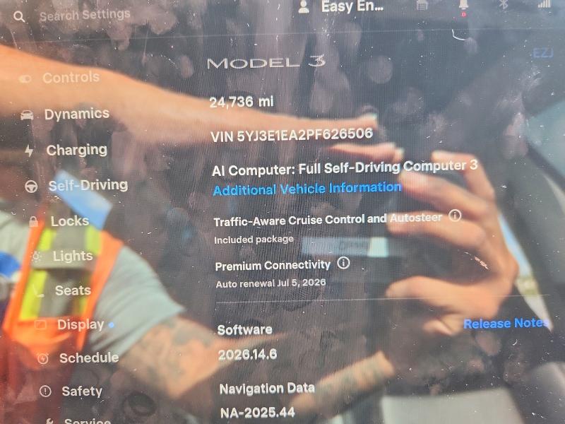 57496506 :رقم المزاد ، 5YJ3E1EA2PF626506 vin ، 2023 Tesla Model 3 مزاد بيع