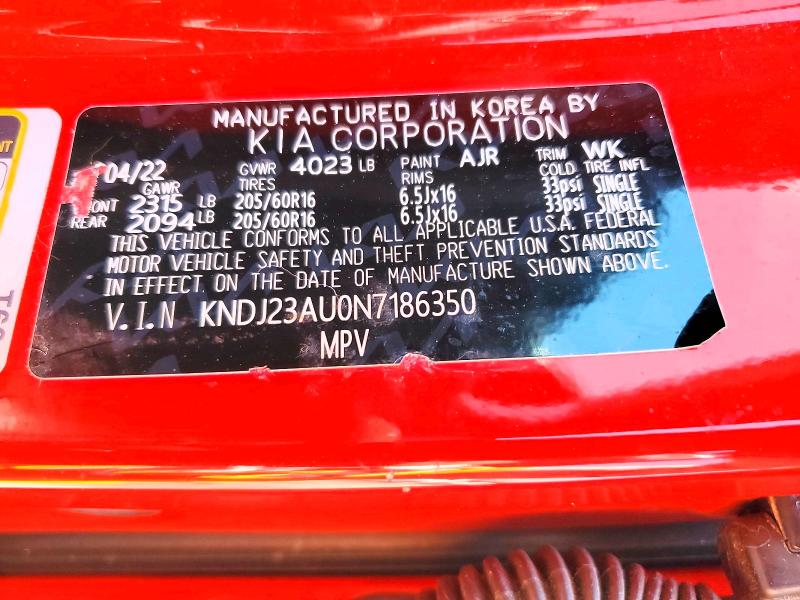 2022 Kia Soul მანქანა იყიდება აუქციონზე, vin: KNDJ23AU0N7186350, აუქციონის ნომერი: 56090456