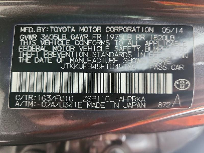 Aukcja sprzedaży 2014 Scion Xd, vin: JTKKUPB48E1045185, numer aukcji: 57668816
