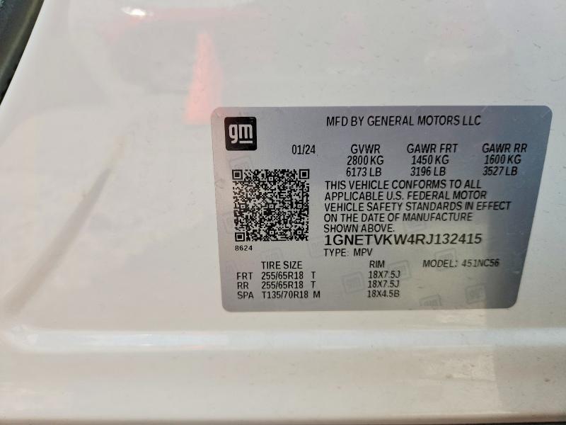 59013226 :رقم المزاد ، 1GNETVKW4RJ132415 vin ، 2024 Chevrolet Traverse Limited مزاد بيع