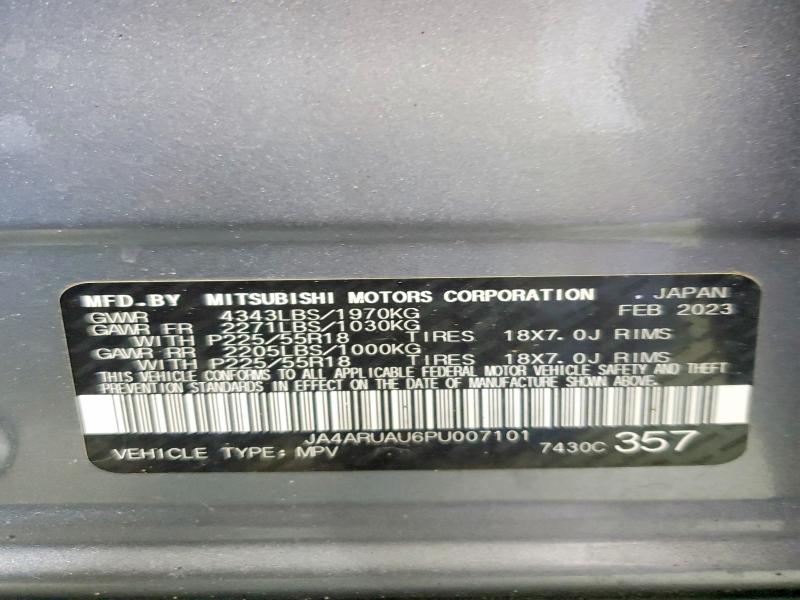 Продаж на аукціоні авто 2023 Mitsubishi Outlander Sport, vin: JA4ARUAU6PU007101, номер лоту: 57637866