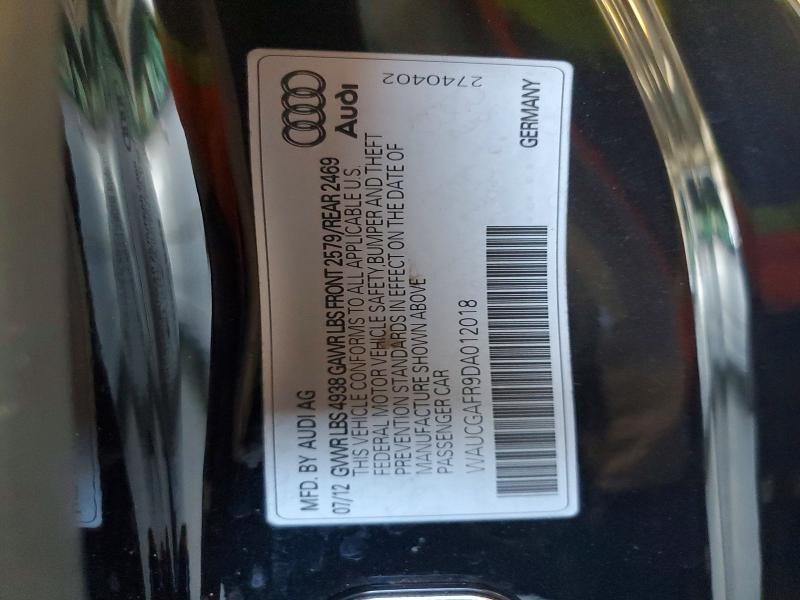 55460096 :رقم المزاد ، WAUCGAFR9DA012018 vin ، 2013 Audi S5 مزاد بيع