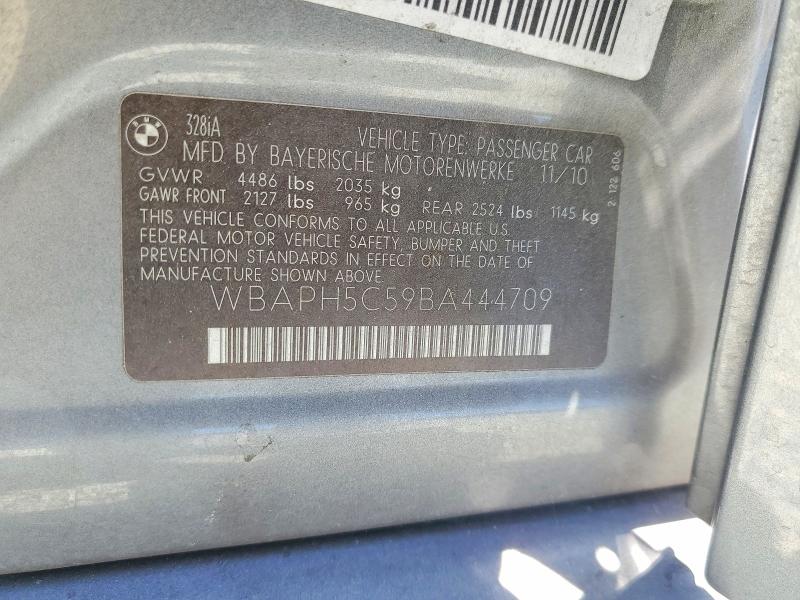 2011 Bmw 328 მანქანა იყიდება აუქციონზე, vin: WBAPH5C59BA444709, აუქციონის ნომერი: 55582846