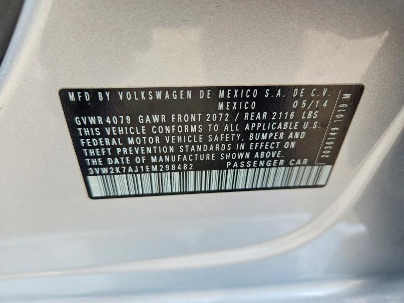 Aukcja sprzedaży 2014 Volkswagen Jetta, vin: 3VW2K7AJ1EM298482, numer aukcji: 57577616