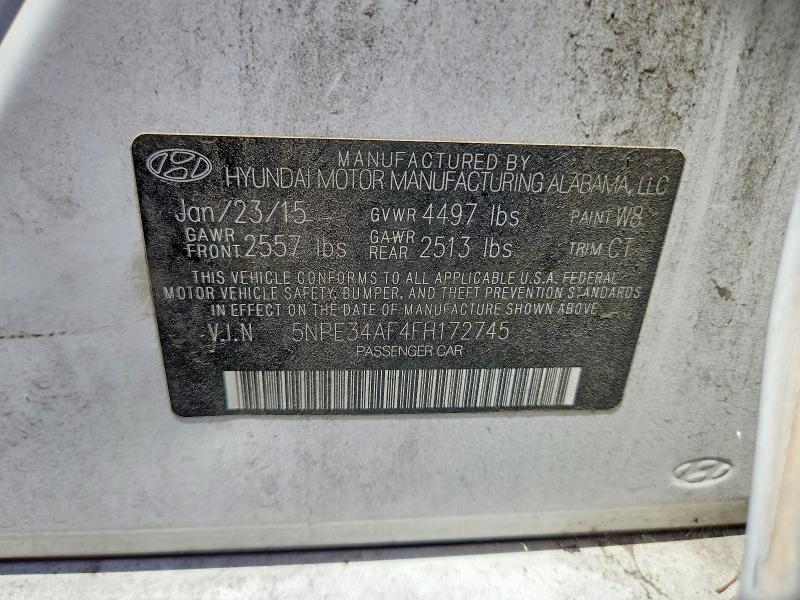 56646776 :رقم المزاد ، 5NPE34AF4FH172745 vin ، 2015 Hyundai Sonata مزاد بيع