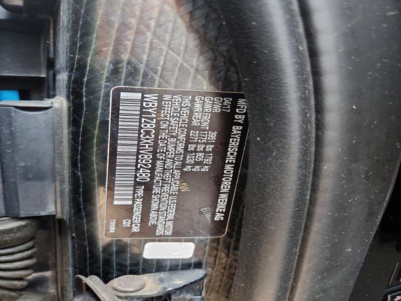 Продаж на аукціоні авто 2017 Bmw I3, vin: WBY1Z8C3XHV892480, номер лоту: 58226076