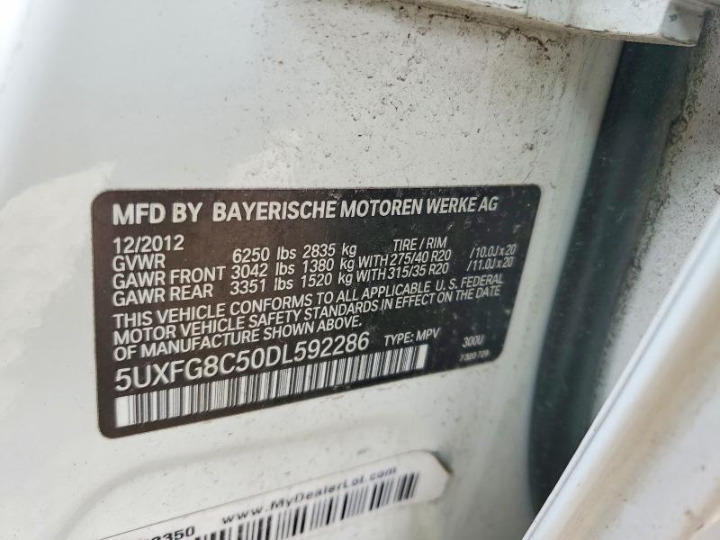 Продаж на аукціоні авто 2013 Bmw X6, vin: 5UXFG8C50DL592286, номер лоту: 57402016