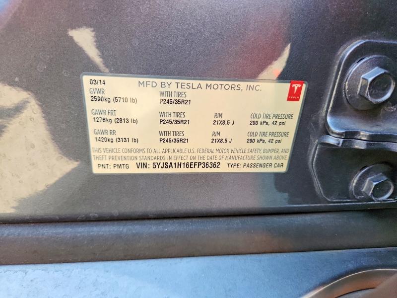 Aukcja sprzedaży 2014 Tesla Model S, vin: 5YJSA1H16EFP36362, numer aukcji: 55646576