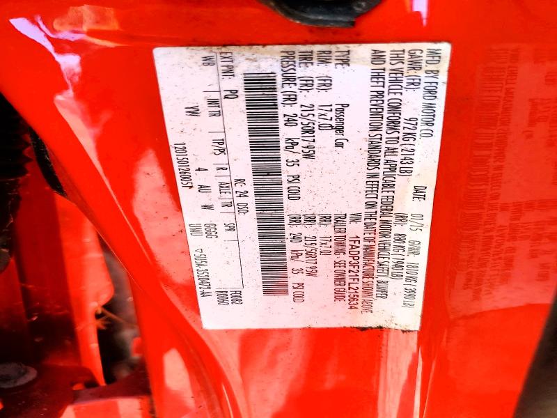 2015 Ford Focus მანქანა იყიდება აუქციონზე, vin: 1FADP3F21FL215634, აუქციონის ნომერი: 55965286