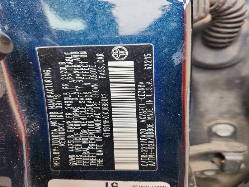Aukcja sprzedaży 2019 Toyota Camry, vin: 4T1B11HK0KU688042, numer aukcji: 57787216
