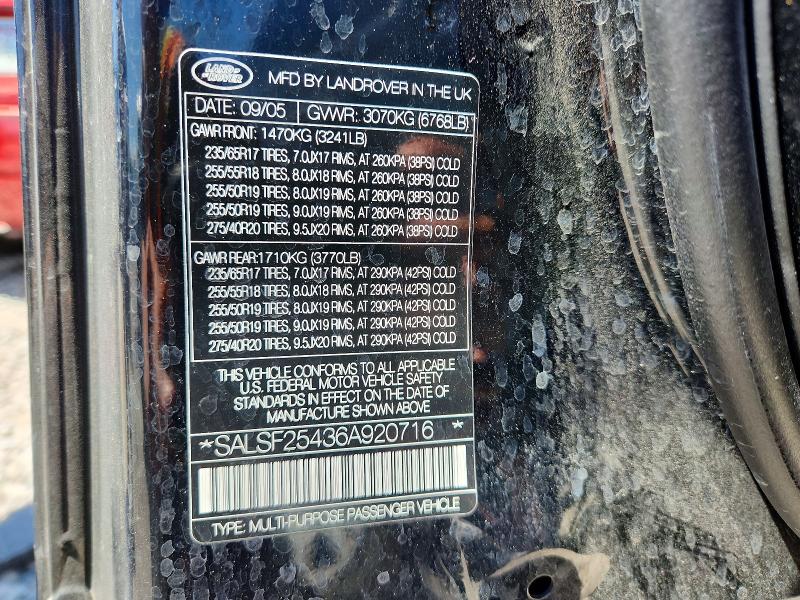 Продажа на аукционе авто 2006 Land Rover Range Rover Sport, vin: SALSF25436A920716, номер лота: 55722926