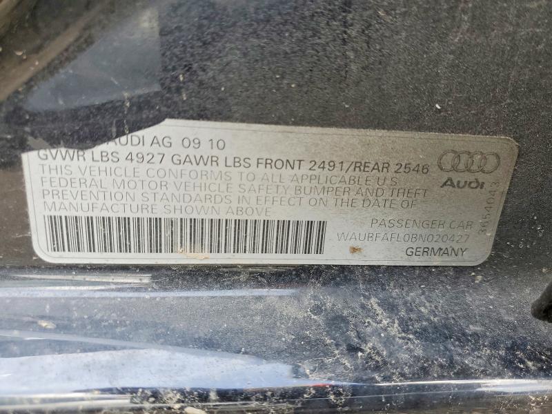 Продажа на аукционе авто 2011 Audi A4, vin: WAUBFAFL0BN020427, номер лота: 57718156