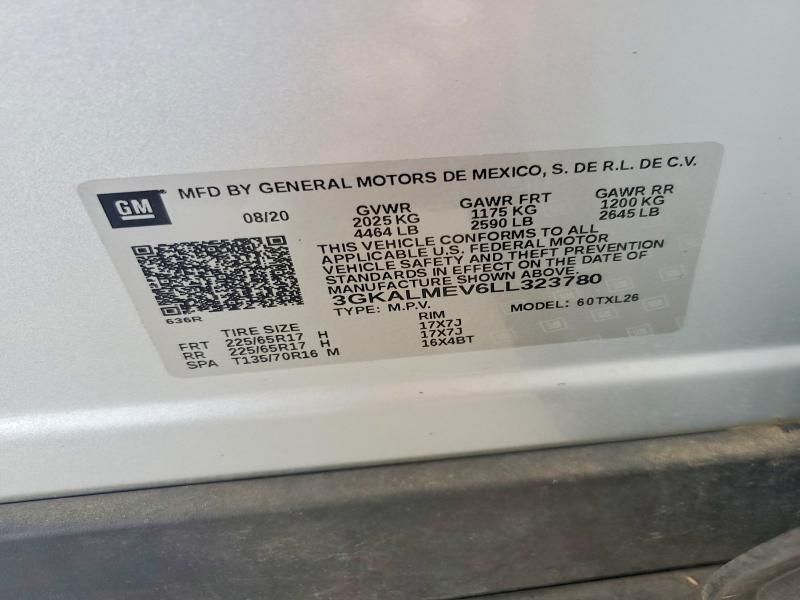 Продаж на аукціоні авто 2020 Gmc Terrain, vin: 3GKALMEV6LL323780, номер лоту: 58254796