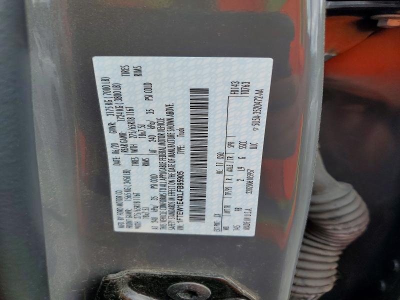 2020 Ford F150 მანქანა იყიდება აუქციონზე, vin: 1FTEW1E4XLFB95905, აუქციონის ნომერი: 57668416