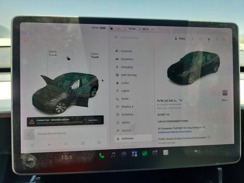Aukcja sprzedaży 2021 Tesla Model Y, vin: 5YJYGDEE6MF273980, numer aukcji: 57918156