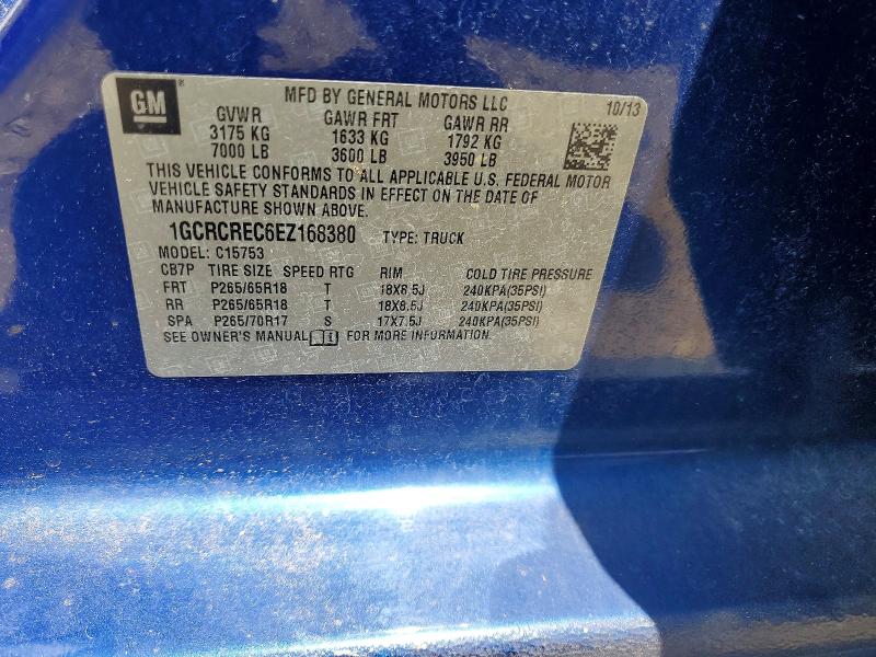 2014 Chevrolet Silverado მანქანა იყიდება აუქციონზე, vin: 1GCRCREC6EZ168380, აუქციონის ნომერი: 57177076