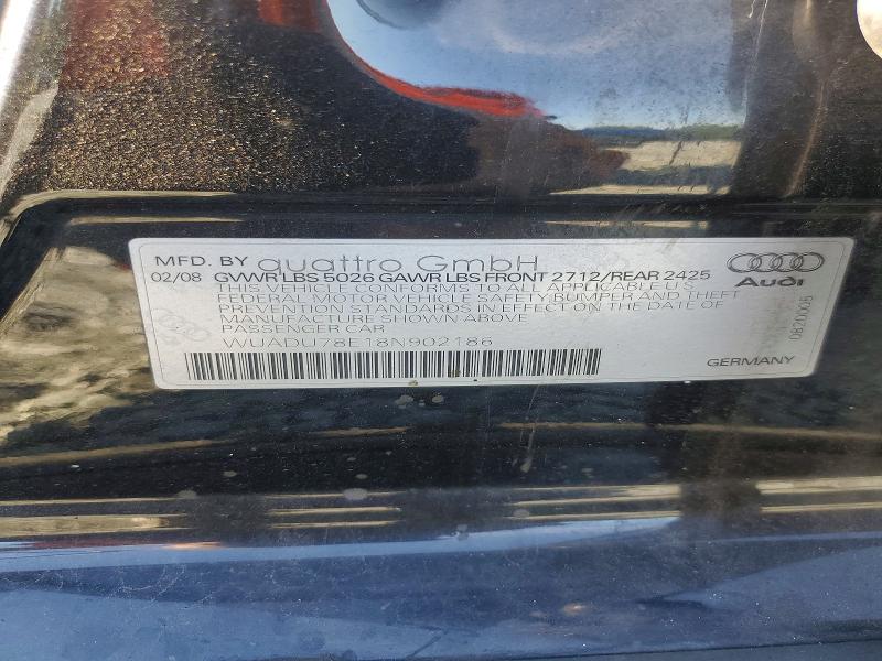 58152616 :رقم المزاد ، WUADU78E18N902186 vin ، 2008 Audi Rs4 مزاد بيع