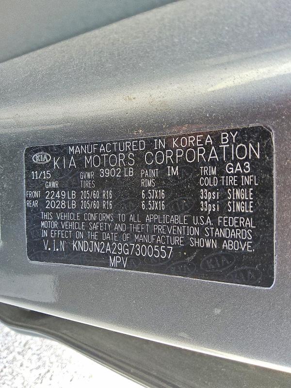 Aukcja sprzedaży 2016 Kia Soul, vin: KNDJN2A29G7300557, numer aukcji: 57846816