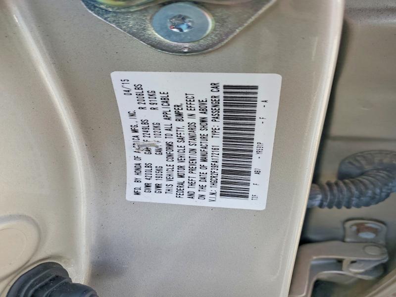 Продаж на аукціоні авто 2015 Honda Accord, vin: 1HGCR2F39FA172161, номер лоту: 58244746