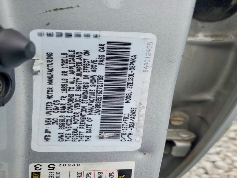 Aukcja sprzedaży 2006 Toyota Corolla, vin: 1NXBR32E76Z721759, numer aukcji: 56657986