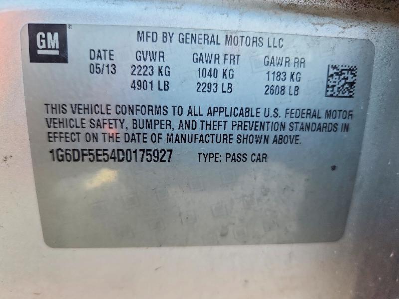 2013 Cadillac Cts მანქანა იყიდება აუქციონზე, vin: 1G6DF5E54D0175927, აუქციონის ნომერი: 56806206
