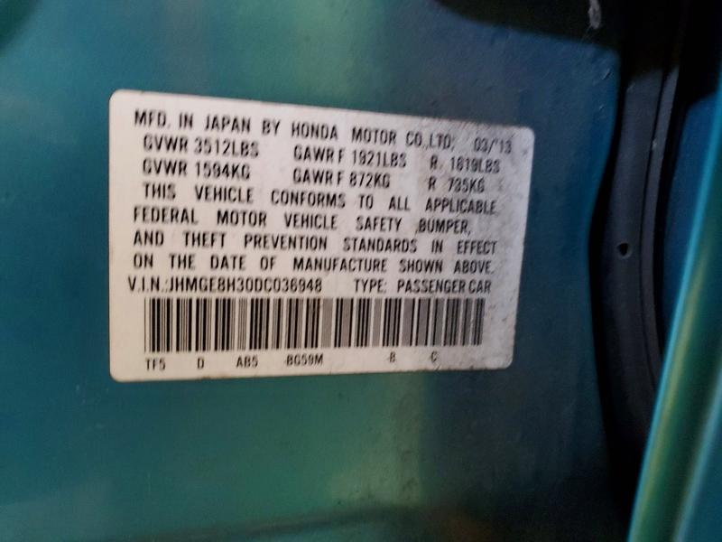 56933396 :رقم المزاد ، JHMGE8H30DC036948 vin ، 2013 Honda Fit مزاد بيع