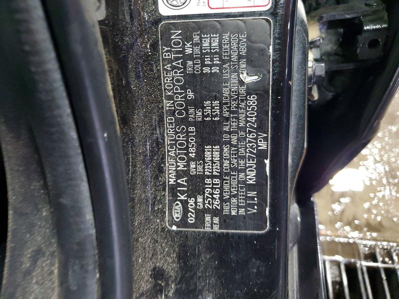 Aukcja sprzedaży 2006 Kia Sportage, vin: KNDJE723767240586, numer aukcji: 58515796