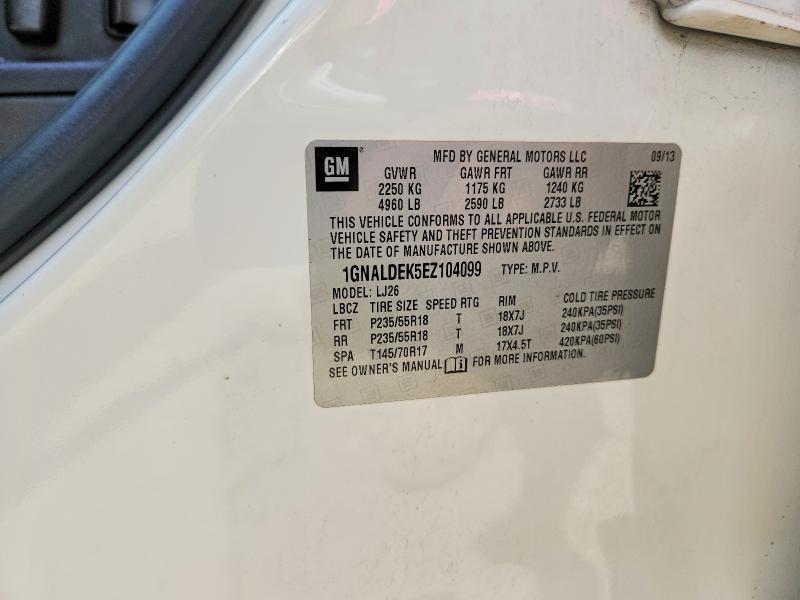Продаж на аукціоні авто 2014 Chevrolet Equinox, vin: 1GNALDEK5EZ104099, номер лоту: 56124696