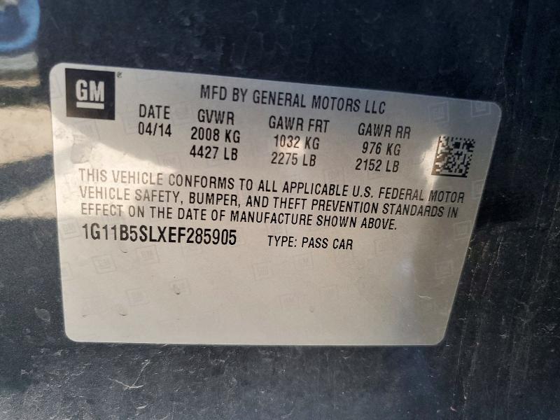 Продаж на аукціоні авто 2014 Chevrolet Malibu, vin: 1G11B5SLXEF285905, номер лоту: 57434036