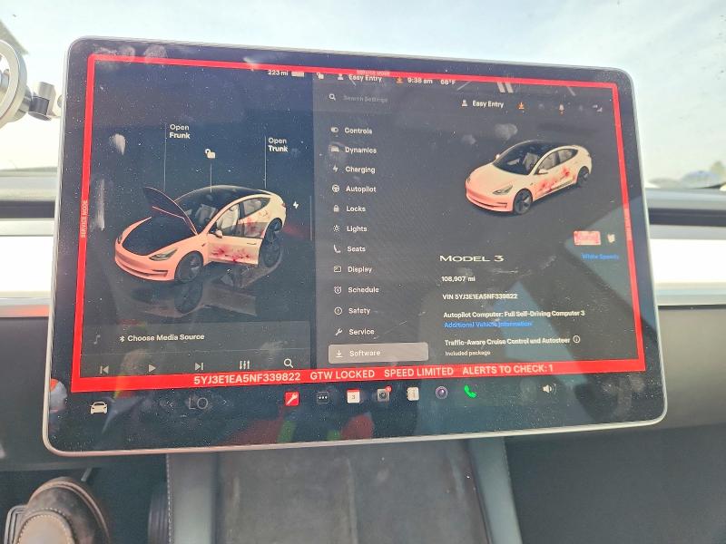 55956376 :رقم المزاد ، 5YJ3E1EA5NF339822 vin ، 2022 Tesla Model 3 مزاد بيع