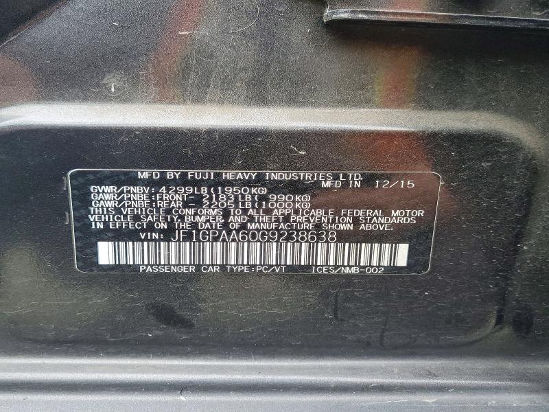 Aukcja sprzedaży 2016 Subaru Impreza, vin: JF1GPAA60G9238638, numer aukcji: 57182166