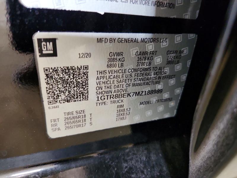 Продажа на аукционе авто 2021 Gmc Sierra, vin: 1GTR8BEK7MZ188989, номер лота: 58489206