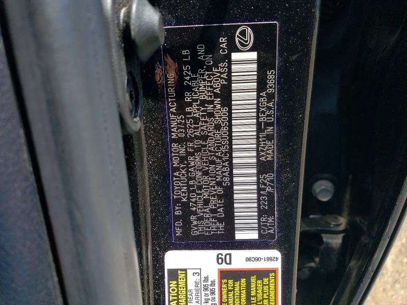 56960376 :رقم المزاد ، 58ABA1C15SU065006 vin ، 2025 Lexus Es 300h مزاد بيع