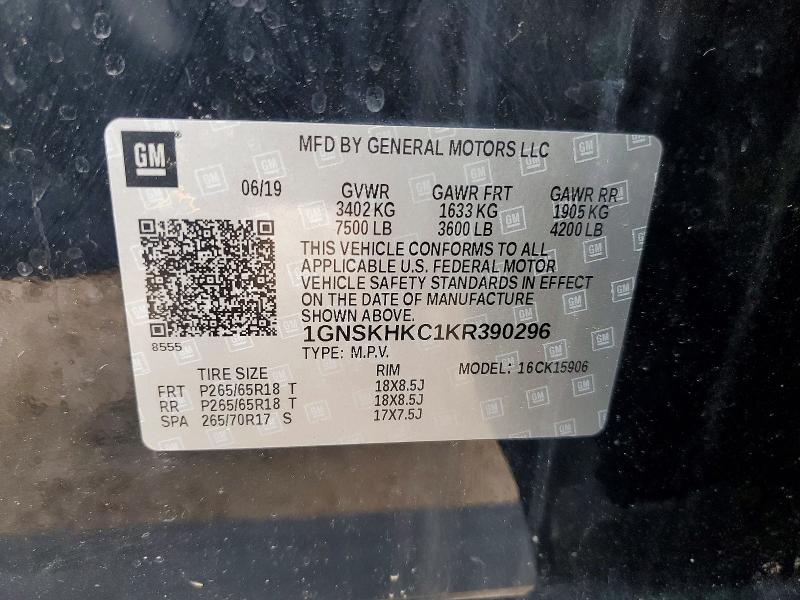 Aukcja sprzedaży 2019 Chevrolet Suburban, vin: 1GNSKHKC1KR390296, numer aukcji: 56461696