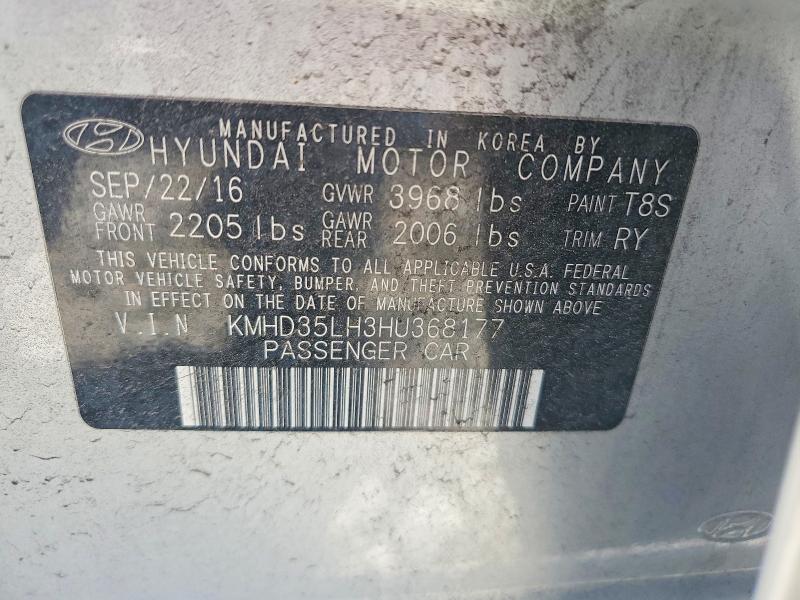 Продаж на аукціоні авто 2017 Hyundai Elantra Gt, vin: KMHD35LH3HU368177, номер лоту: 56486796