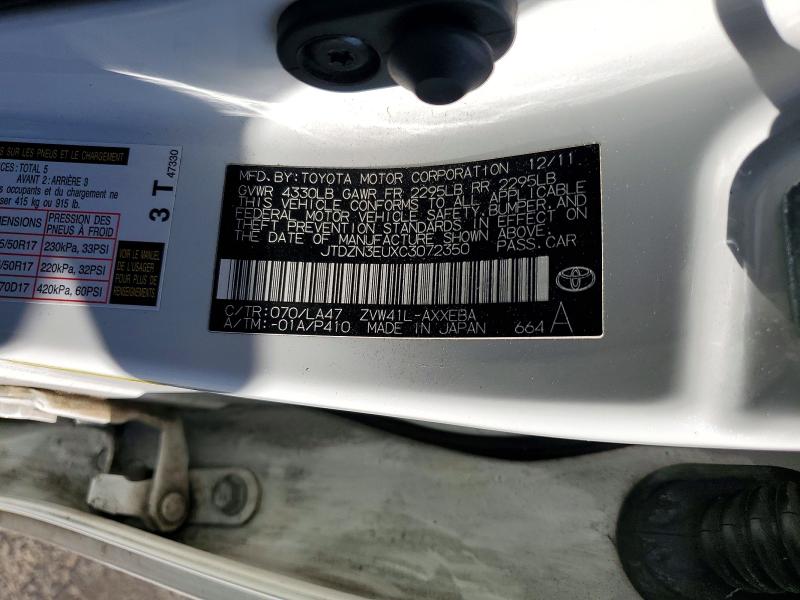 Продаж на аукціоні авто 2012 Toyota Prius V, vin: JTDZN3EUXC3072350, номер лоту: 54918726